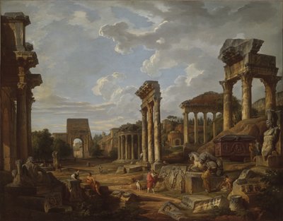 Capriccio Forum Romanumilta, 1741 tekijältä Giovanni Paolo Pannini