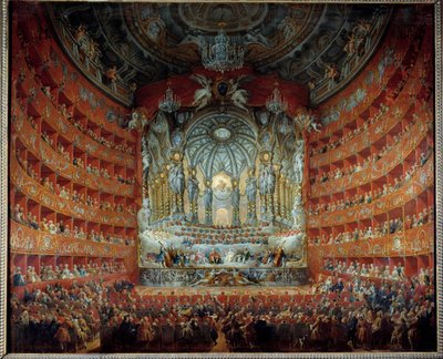 Konsertti pidettiin Argentiinan teatterissa Roomassa 15. heinäkuuta 1747 Louis XV:n pojan delfiini Louis de Francen (1729-1765) avioliiton yhteydessä Saksilaisen Marie Josephen kanssa. Giovanni Paolo Panninin (Panini) maalaus (1691-1765) tekijältä Giovanni Paolo Pannini