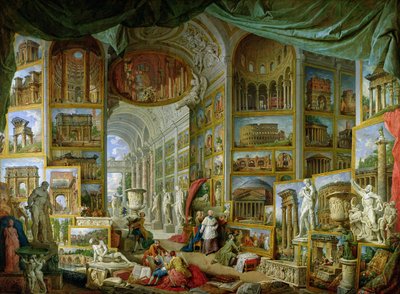 Galleria muinaisen Rooman näkymistä tekijältä Giovanni Paolo Pannini