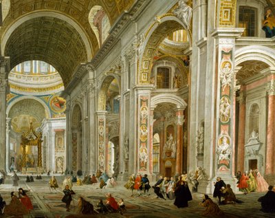 Pietarinkirkon sisätilat tekijältä Giovanni Paolo Pannini