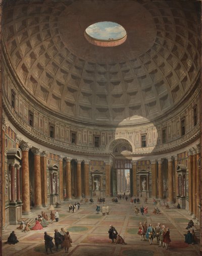 Pantheonin sisustus, Rooma, 1747 tekijältä Giovanni Paolo Pannini