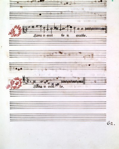 Italian säveltäjän Giovanni Pierluigi da Palestrinan (1525 - 1594) OSANNA-käsikirjoitus ”Mantovan sotkuista”. tekijältä Giovanni Pierluigi da (after) Palestrina