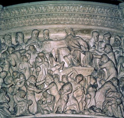 Yksityiskohta saarnastuolista, 1302-10 marmori tekijältä Giovanni Pisano