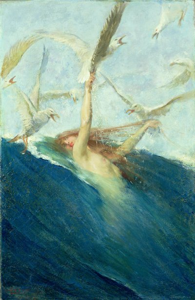 Merenneito, jota lokit ryöstävät tekijältä Giovanni Segantini