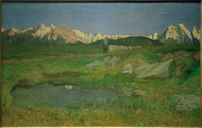 Alpenlandschaft bei Sonnenuntergang tekijältä Giovanni Segantini