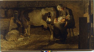 Molemmat äidit. Giovanni Segantinin (1858 - 1899) maalaus. 1889. K/P, 157x280 cm. Civic Gallery of Modern Art, Milano. tekijältä Giovanni Segantini