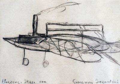 Flugszeugskizze tekijältä Giovanni Segantini