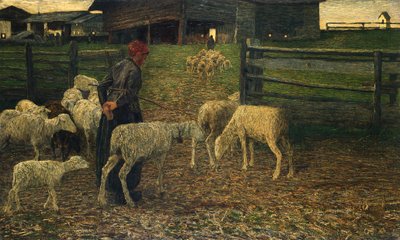 Return to fold, kirjoittanut Giovanni Segantini (1858-1899) tekijältä Giovanni Segantini