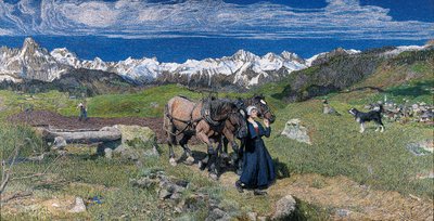 Kevät Alpeilla, 1897 tekijältä Giovanni Segantini