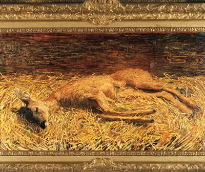 Sveitsi, Saint Moritz, kuollut metsäkauri tekijältä Giovanni Segantini