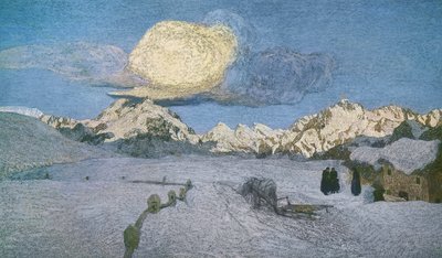 Alppien triptyykki, kuolema, noin 1898, kirjoittanut Giovanni Segantini (1858-1899), öljy kankaalle tekijältä Giovanni Segantini