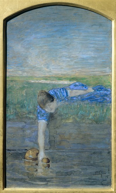 Naiset joella, Giovanni Segantini (1858-1899) tekijältä Giovanni Segantini