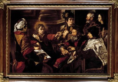 Giovanni Serodinen (1600-1630) Kristus ja lääkärit maalaus 1600-luvun su. 1,45x2,24 m Pariisi, Musee du Louvre tekijältä Giovanni Serodine