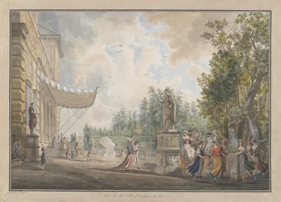 Villa Borghese, n. 1780. Tekijät: Giovanni Volpato, Louis Ducros. tekijältä Giovanni Volpato, Louis Ducros
