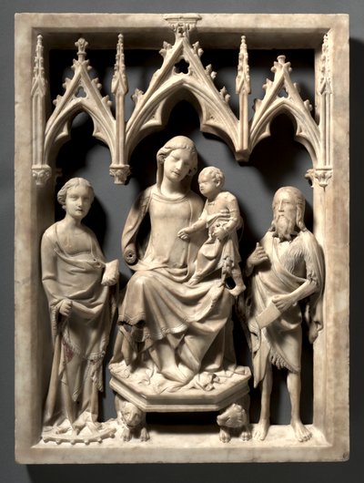 Madonna ja lapsi pyhien Katariina ja Johannes Kastajan kanssa, n. 1340-1350. tekijältä Giovanni di Agostino
