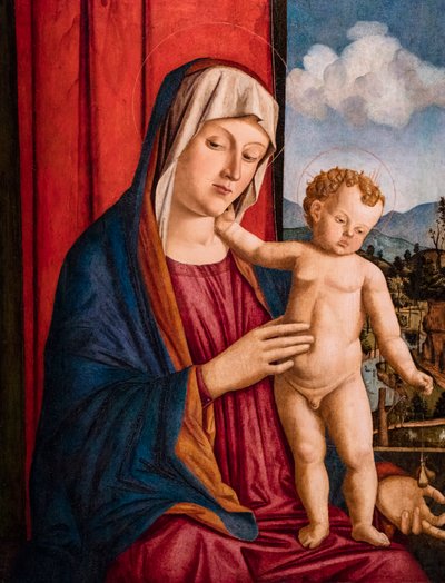 Neitsyt ja lapsi, noin 1500-1525 (sekatekniikka poppelipuulle). tekijältä Giovanni di Niccolo Mansueti
