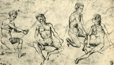Neljä alaston miestä, 1400-luvun puoliväli, 1943. tekijältä Giovanni di Paolo