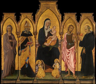 Madonna ja lapsi pyhien kanssa, 1454. tekijältä Giovanni di Paolo
