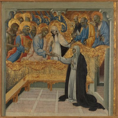 Pyhän Katariinan Sienan mystinen häät. tekijältä Giovanni di Paolo