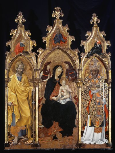 Pyhän Nikolauksen triptyykki (San Niccolo) - tempera paneelissa tekijältä Giovanni di Paolo di Grazia