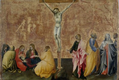 Kristuksen ristiinnaulitseminen, n. 1445 (tempera poppelipuulla) tekijältä Giovanni di Paolo di Grazia