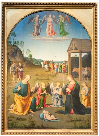 The Adoration of the Magi (öljy puulle) tekijältä Giovanni di Pietro (c.1450 1529)