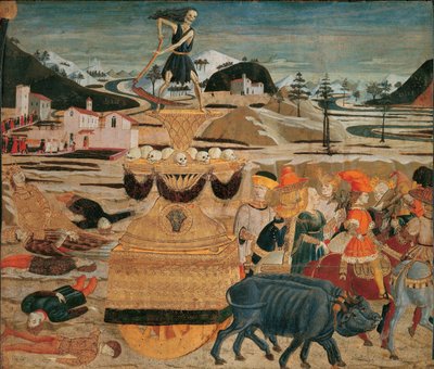 Le triomphe de la mort - Kuoleman voitto - (Lo Scheggia) Giovanni di Ser Giovanni (1406-1486). Tempera paneelissa tekijältä Giovanni di Ser Giovanni Scheggia