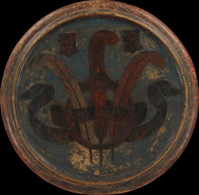 Lorenzo Suurmiehen syntymämalja, Lorenzo Suurmoiselle, kääntöpuoli, noin 1449 (tempera, hopea ja kulta puupinnalla) tekijältä Giovanni di Ser Giovanni Scheggia