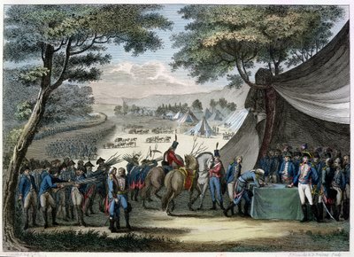 Kenraali Hochen (1768-97) Pacification of the Vendee 20. huhtikuuta 1795 (värikaiverrus) tekijältä Karl Girardet