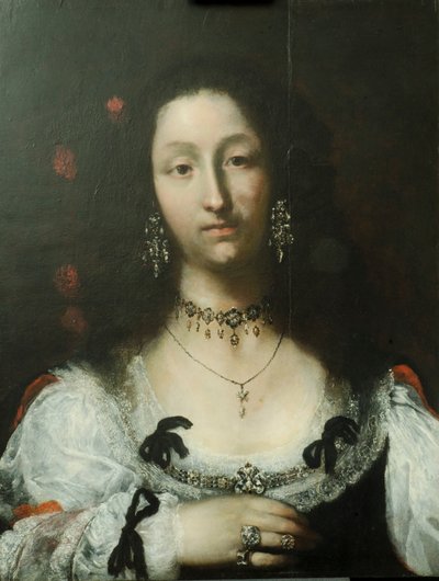 Portrait of a Lady öljy paneelille tekijältä Girolamo Forabosco