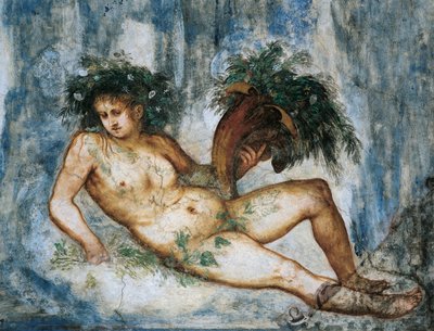 Kevään allegoria, yksityiskohta Girolamo Romaninon freskoista (n. 1484-1559 jälkeen), Bernardo Clesion tilaus tekijältä Girolamo Romanino