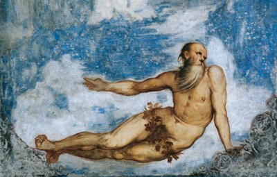 Talven allegoria, yksityiskohta Girolamo Romaninon freskoista (n. 1484-1559 jälkeen), Bernardo Clesion tilaus tekijältä Girolamo Romanino