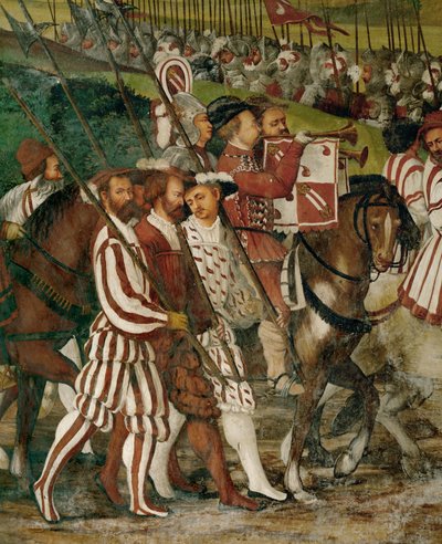 Hoitajat jalkaisin (fresko) tekijältä Girolamo Romanino