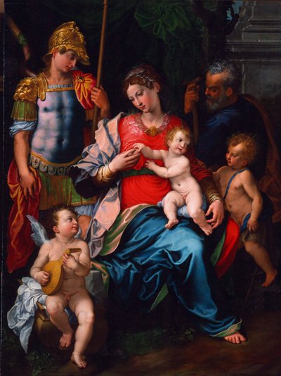 Neitsyt ja lapsi pyhien Johannes Kastajan, arkkienkeli Mikaelin ja Joosefin kanssa, 1545 tekijältä Girolamo Sciolante da Sermoneta