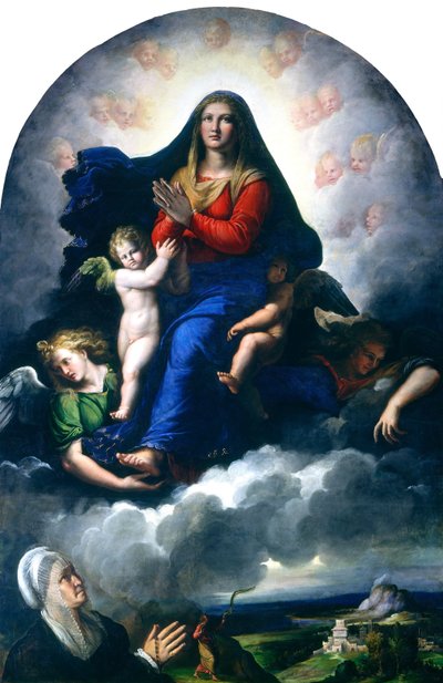 Neitsyen ilmestys, 15301540. tekijältä Girolamo da Carpi