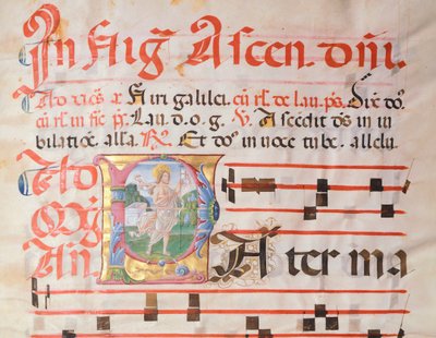 Keskiaikaisen psalttarin valaistu sivu, tekijä Girolamo of Cremona. tekijältä Girolamo da Cremona
