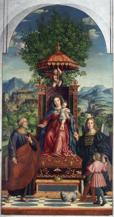 Girolamo dai Librin sateenvarjomadonna, Castelvecchion museo tekijältä Girolamo dai Libri