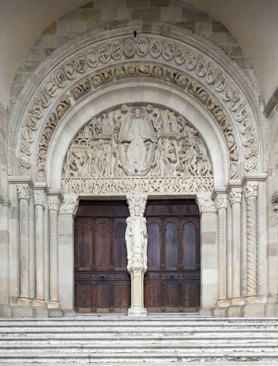 Viimeinen tuomio, Saint-Lazaren katedraalin keskusportaali, Autun, Ranska tekijältä Gislebertus