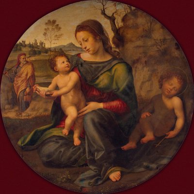 Pyhä perhe nuoren Johannes Kastajan kanssa, n. 1520 tekijältä Giuliano Bugiardini
