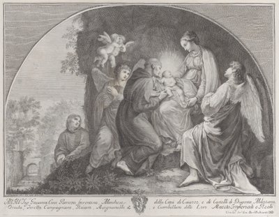 Pyhän Franciscuksen Kristuksen palvonta, 1723-59. tekijältä Giuliano Giampiccoli