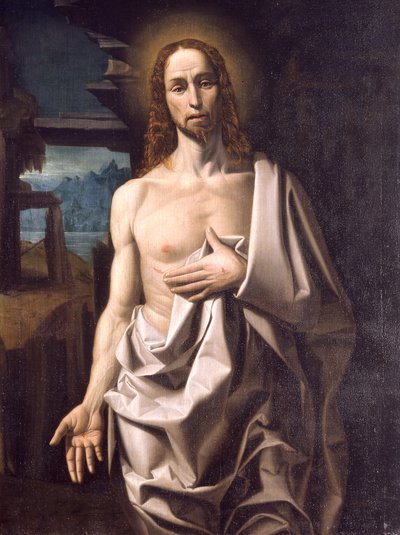 Ylösnoussut Kristus (öljy kankaalle) tekijältä Giuliano Pozzobonelli