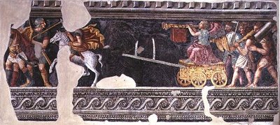 Fragmentti kohtauksesta voitosta (fresko) tekijältä Giulio (school of) Romano