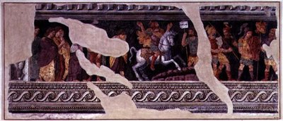Fragmentti kohtauksesta voitosta (fresko) tekijältä Giulio (school of) Romano