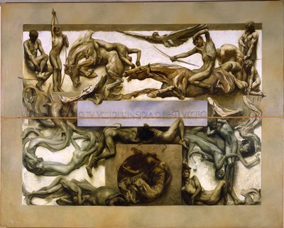 Pimeys syklistä Ihmiselämän runo, 1907. tekijältä Giulio Aristide Sartorio