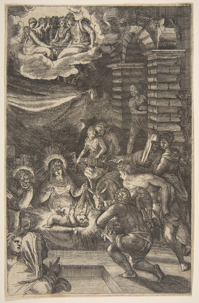 Adoration, n. 1550-65. tekijältä Giulio Bonasone