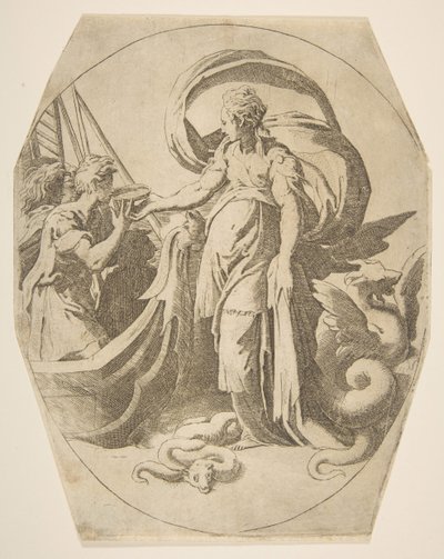 Circe ja Ulysseksen seuralaiset, 1500-luku. tekijältä Giulio Bonasone