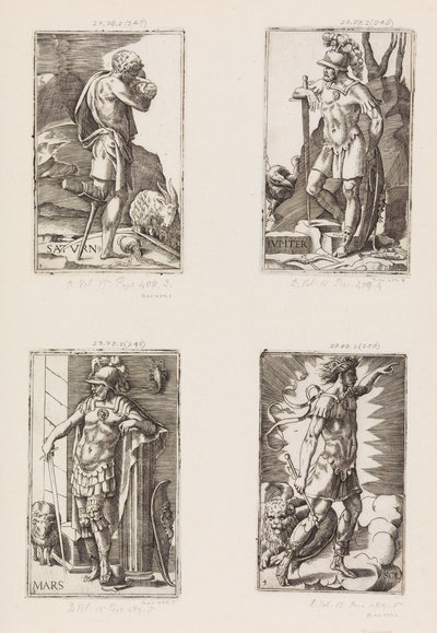 Jupiter, Planets, levy 2, 1530-70. tekijältä Giulio Bonasone
