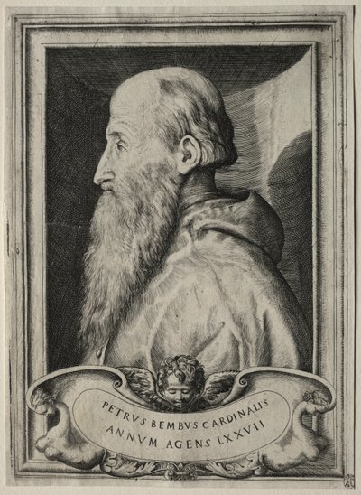 Kardinaali Pietro Bembon muotokuva, 1547. tekijältä Giulio Bonasone