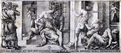 Roman Charity (kaiverrus) tekijältä Giulio Bonasone