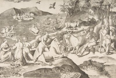 Europan raiskaus, 1546. tekijältä Giulio Bonasone